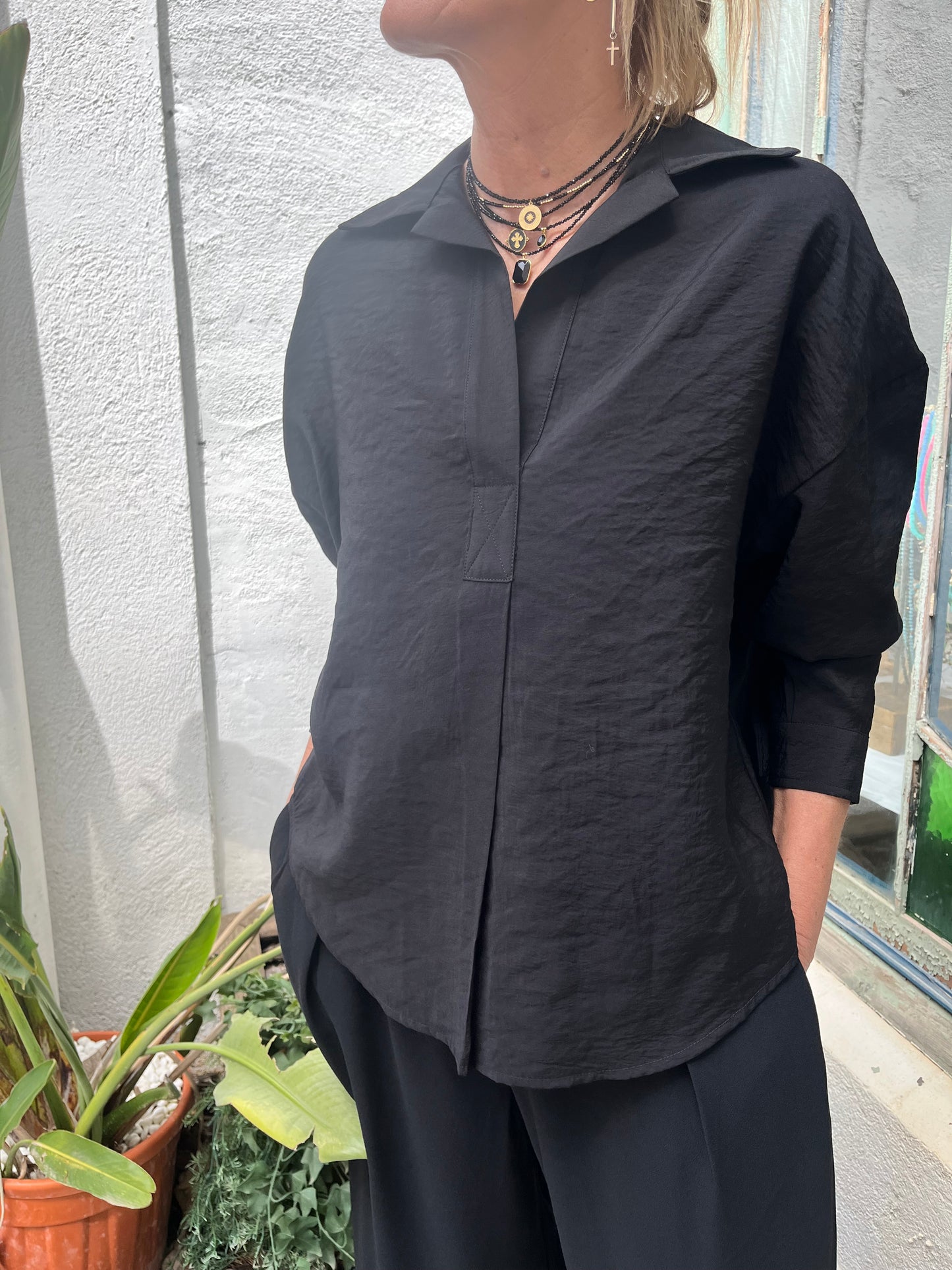 CAMISA CUELLO POLO OVERSIZE